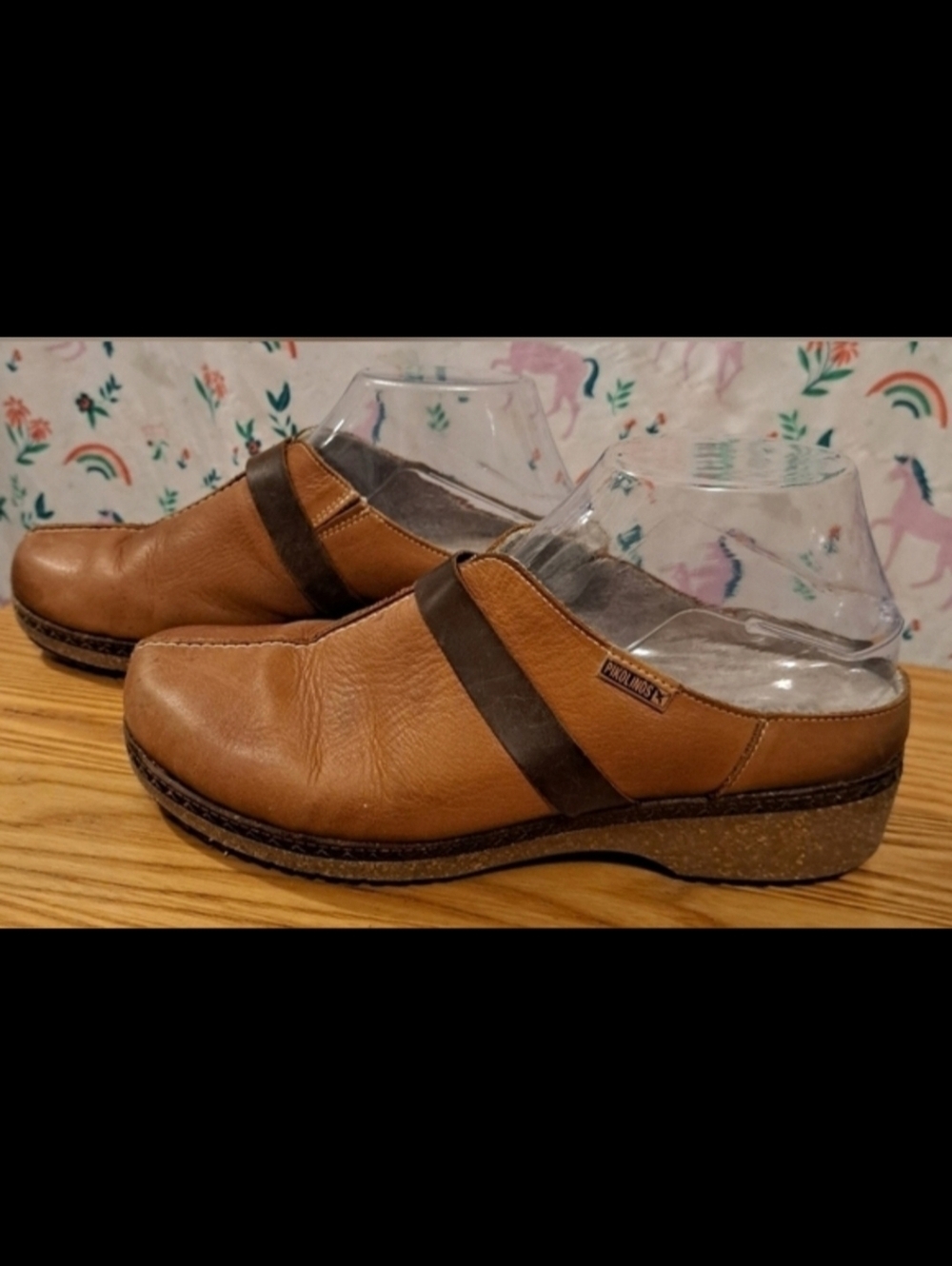 Pikolinos Granada Tan Leather Boho Neutral Casual Boho Mule Clog Shoe SZ 8.5